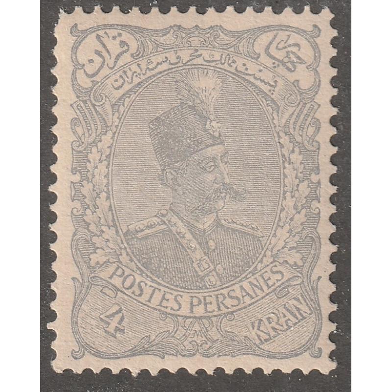 Persian stamp, Scott#116, mint, hinged, 4KR grey, #APS-23