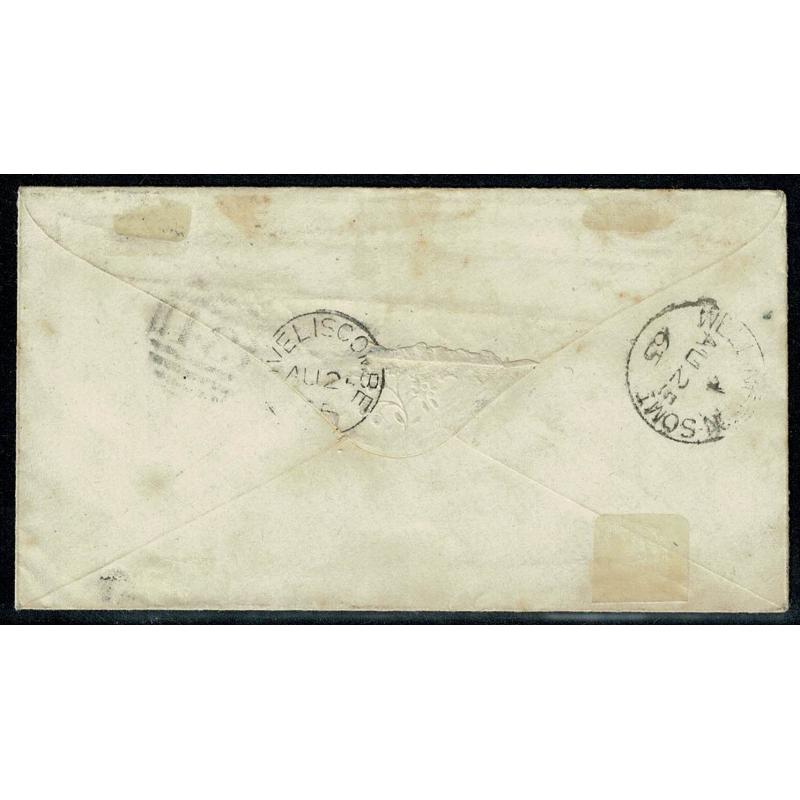 1865 1d Plate 97 pair on cover. Attractive