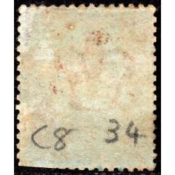 1856 C8 Sg 29 1d red-brown &#039;LG&#039; Plate 34 with Numeral Cancel Good Used