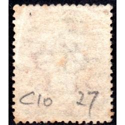 1857 Sg 40 C10 1d red-brown &#039;OB&#039; Plate 27 with 90 Muswell Hill Cancellation Used