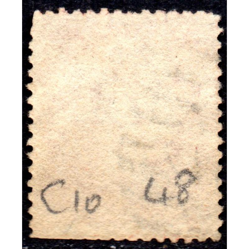 1857 Sg 40 C10 1d rose-red &#039;SF&#039; Plate 48 with Numeral Cancellation Good Used