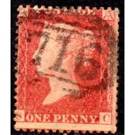 1857 Sg 40 C10 1d rose-red &#039;SC&#039; Plate 55 with minor re-entry Good to Fine Used